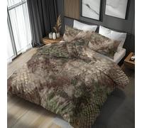 Generisch Housse De Couette 220x240 Vintgae Adulte Enfant, Parure De Lit 220x240 Motif Terreux Imprimé Serpent 2 Person avec Fermeture éclair, 2 Taie d'oreiller, Linge De Lit 100% Microfibre, LS4344