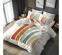 Generisch Housse De Couette Feuille Rainbow 240x260 Adulte Enfant, Parure De Lit Médiéval Rétro 2 Person avec Fermeture éclair, 2 Taie d'oreiller, Linge De Lit 100% Microfibre
