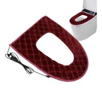 Generisch Housse de siège de toilette chauffante réglable à 5 niveaux | Coussin de siège de toilette avec minuteur, design pour temps froid, soins pour personnes âgées, salle de bain, appartement