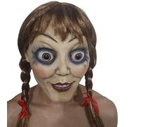 Generisch Hworks Annabelle Comes Home Mask Latex Headwear with Hair Cosplay Costume Props for Halloween