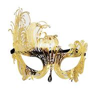 Generisch Hworks Demi-masque d'Halloween avec strass en métal