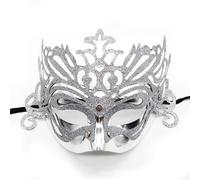 Generisch Hworks Masque de cosplay en plastique avec couronne argentée pour Halloween