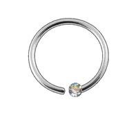 Generisch I Piercing de nez I Diamant véritable + véritable or blanc massif 685 I Dimensions : 0,6 x 8 x 1,4 mm I Tragus intime Helix Septum I Boucle d'oreille moderne et extravagante exclusive I
