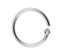 Generisch I Piercing de nez I Diamant véritable + véritable or blanc massif 750 I Dimensions : 0,8 x 8 x 1,4 mm I Tragus intime Helix Septum I Boucle d'oreille moderne et extravagante exclusive I