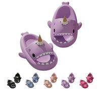 Generisch Ice Cream Shark Slides Sandales d'été légères antidérapantes et confortables avec semelle épaisse, pourpre, 42/43 EU