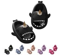 Generisch Ice Cream Shark Slides Sandales d'été légères antidérapantes et confortables avec semelle épaisse, Noir , 38/39 EU