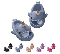 Generisch Ice Cream Shark Slides Sandales d'été légères antidérapantes et confortables avec semelle épaisse, bleu, 42/43 EU