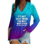 Generisch Il n'est pas facile d'être la meilleure épouse de tous les temps avec son t-shirt à manches longues « Meilleure épouse de tous les temps », océan, S