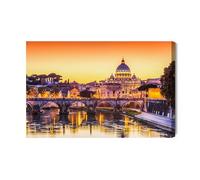 Generisch Impression sur toile de Rome le soir - Décoration murale moderne et impression d'art - Tableaux muraux pour salon, chambre à coucher, cuisine, couloir - XXL - 100 x 70 cm