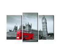 Generisch Impression sur toile plusieurs parties Bus rouge à Londres - Décoration murale moderne et impression d'art - Tableau mural pour salon, chambre à coucher, cuisine, couloir - XXL - 60 x 40 cm