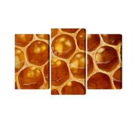 Generisch Impression sur toile plusieurs parties - Macro nid d'abeille - Décoration murale moderne et impression d'art - Pour salon, chambre à coucher, cuisine, couloir - XXL - 60 x 40 cm