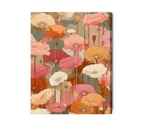 Generisch Impression sur toile XXL Botanique Orange Flowers Rétro - Décoration murale moderne et impression d'art sur toile photo de qualité supérieure - 45 × 30 cm