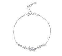 Generisch Inoxydable Noir Bracelet Bijoux Rose Anneaux Rose Gold Bracelet Female Rice Grains Love Heart Hand String Square Luck Bracelet Argent Empilable Plaqué Élastique Bijoux (Clear, One Size)