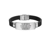 Generisch Inoxydable Plusieurs Bleu Bracelet Bijoux Bracelet Inoxydable Inspirant Mes Bracelets De La Saint Valentin Argent Hommes Cadeau Anneaux (A, One Size)