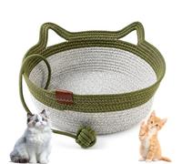 Generisch Instinct Panier pour chat tissé à la main avec balle suspendue, corde en coton, utilisation en intérieur pour tous les chats (vert, M)