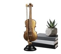 Generisch Instruments miniatures Figurines de collection - Réplique dorée - Objets de collection - Violon - Statue de saxophone - Pour anniversaire, Noël, mélomane, bureau, bibliothèque