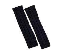 Generisch Jambières chaudes d'hiver en laine tricotée - Jambières épaisses, Marine, taille unique