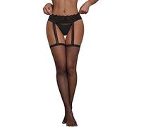 Generisch Jarretière en dentelle pour femmes avec bas pour autofixant élégant lingerie noire corsages & bustiers pour femmes, Noir , taille unique