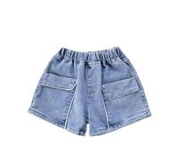 Generisch Jean court d'été de style écolière coréen pour garçons et filles, pantalon polyvalent pour enfants entre cinq treize ans, bleu, 6-7 ans