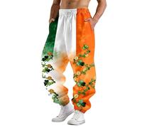 Generisch Jean décontracté avec imprimé pour la Saint Patrick, jeans confortables pour tous, Orange, 5XL