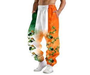 Generisch Jean décontracté avec imprimé pour la Saint Patrick, jeans confortables pour tous, Orange, L