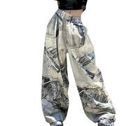 Generisch Jean pour fille - Avec trou - Bleu denim - Pour enfant - Vintage - Avec jambes larges - Décontracté - 120-160, gris, 6-7 ans