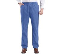 Generisch Jean pour homme avec taille haute - Taille élastique confortable pour un style décontracté - Denim stretch de qualité, bleu clair, XL