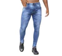 Generisch Jean pour homme - Pantalon slim stretch skinny pour homme - Pantalon en denim extensible - Pantalon skinny - Pantalon étroit - Jambes fuselées - Jeans taille haute - Legging uni - Pantalon