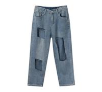 Generisch Jean slim fit stretch denim confortable avec déchiré pour homme moderne, bleu, S