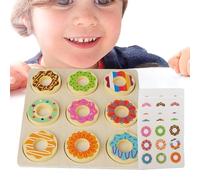 Generisch Jeu à associer pour - Jouet éducatif en Forme de Donut pour la Maternelle et la Maternelle - Jeu de société en Bois - pour Anniversaire, Noël, Nouvel an