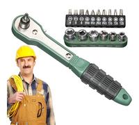 Generisch Jeu d' à cliquet, 17 pièces avec cliquet, poignée antidérapante double face, économie d'énergie pour projets de bricolage, électronique