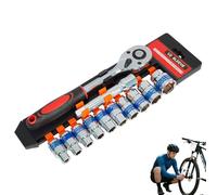 Generisch Jeu de 12 clés à douille à cliquet 1/2" pour camion, électricien, atelier, garage, chantier, mécanicien, vélo, moto