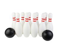 Generisch Jeu de bowling pour enfants, garçons et filles, avec 10 bouteilles, 2 balles, idéal pour les activités intérieures et extérieures (blanc, taille unique)