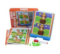 Generisch Jeu de cartes à mémoire - PVC/papier - 15 x 10 cm - Puzzle - Jeu éducatif interactif pour la coordination œil-main - Temps de jeu - Compétences - École - Garçon et fille