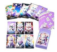 Generisch Jeu de cartes de tarot | 78 pièces de collection pour débutants avec motif chat | Jeu de cartes de divination | Pour hommes et femmes, maison, table, fête, réunion de famille, méditation