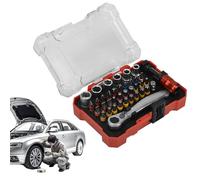 Generisch Jeu de tournevis à cliquet, 38 pièces, tournevis à cliquet, outil compact portable pour moto, bureau, maison, électricien, voiture, réparation Hvac