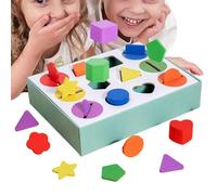 Generisch Jeu de tri de formes en bois - Jeu de tri des couleurs et des formes - Jouet en bois pour le développement de la motricité fine, des capacités cognitives et de l'éducation STEM chez les