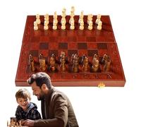 Generisch Jeu d'échecs en bois - Jeu d'échecs - Jeu de société de avec échecs - Jouet en - Échiquier pliable - Jeu de sport de réflexion pour adultes et