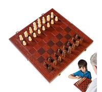 Generisch Jeu d'échecs en bois - Jeu d'échecs - Jeu d'échecs - Jeu d'échecs pliable - Jouet amusant en famille pour enfants et adultes
