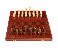 Generisch Jeu d'échecs en bois - Jeu d'échecs - Jouet de table avec échecs - Jouet amusant pour la famille, échiquier pliable, jeu de sport de réflexion pour adultes et enfants