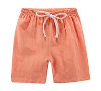 Generisch Jeunes pantalons taille décontractée vêtements enfants été élastiques filles pantalons lin garçons pantalons, Orange, 3-4 ans