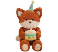 Generisch Joli coussin en peluche - d'ours en peluche - 38 cm - Adorable jouet renard câlin - Toucher confortable pour la décoration du salon