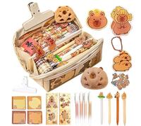 Generisch Jolie trousse à crayons Capybara à 9 couches de grande capacité - Boîte à crayons pour adolescents, femmes, filles, , écoliers, maternelle, collège - Organisation du sac à dos