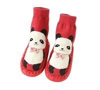 Generisch Jolies chaussures d'hiver pour enfants et filles - Chaussettes plates antidérapantes - Chaudes - Motif panda lapin pingouin - Chaussures de sport à talon compensé, b, 20 EU