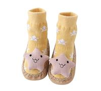 Generisch Jolies chaussures d'hiver pour enfants et filles - Chaussures plates antidérapantes et chaudes - Couleur unie - Forme de nuage étoilé - 21, jaune, 22 EU