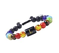 Generisch Jonc Argenté Couple Bijoux Bracelet Arc-En- Réglable Bracelets De De Yoga Créatifs À Sept Couleurs Choix Bracelets 2 Anneaux (L, One Size)