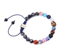 Generisch Jonc Empilable Mm Bracelet Eight Planets Star Handmade Natural Stone Beads Bracelet Bangle For Women Men Bijoux Couleurs Bracelet Couleurs Inoxydable Bijoux (Black, One Size)