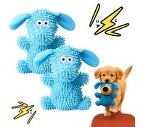 Generisch Jouet à mâcher en peluche pour chien ou éléphant, 18 cm, jouet à mâcher qui fait du bruit en secouant les dents, amusant et amusant (éléphant, bleu)