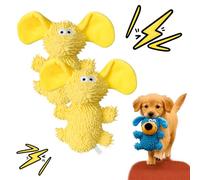 Generisch Jouet à mâcher en peluche pour chien ou éléphant, 18 cm, jouet à mâcher qui fait du bruit quand il secoue les dents, amusant et amusant (éléphant, jaune x 2)
