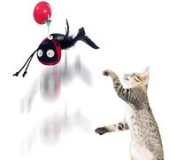 Generisch Jouet automatique pour chat - Jouet d'intérieur avec chant des oiseaux - Activé au toucher - Avec cordon rétractable - Jouet d'occupation contre l'ennui